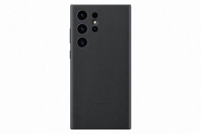Kryt na mobil Samsung Galaxy S23 Ultra Kožený zadní kryt černý