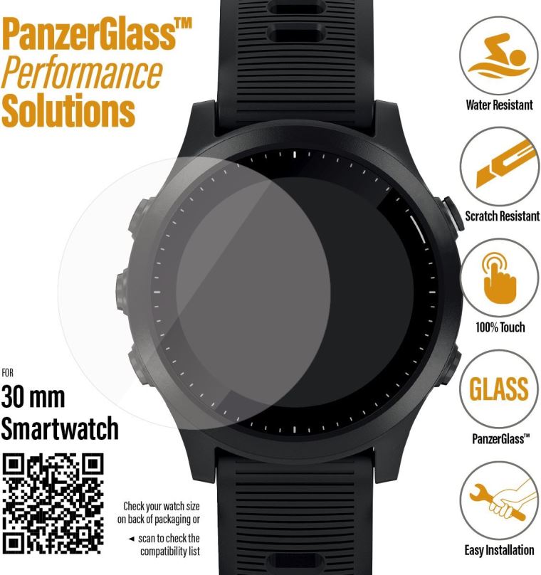 Ochranné sklo PanzerGlass SmartWatch pro různé typy hodinek (30mm) čiré (Samsung Galaxy Watch 3 41 mm)