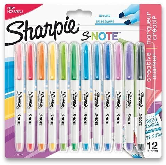 Fixy SHARPIE S-Note, 12 barev