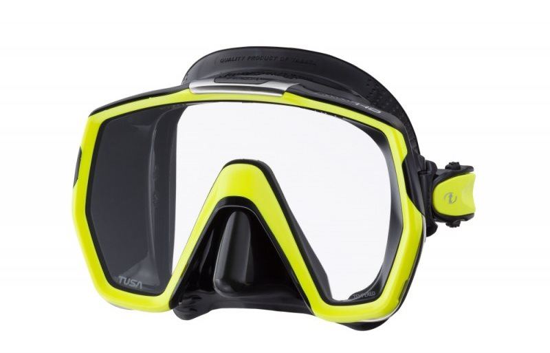 Potápěčské brýle Tusa Freedom HD, černý silikon, žlutý rámeček
