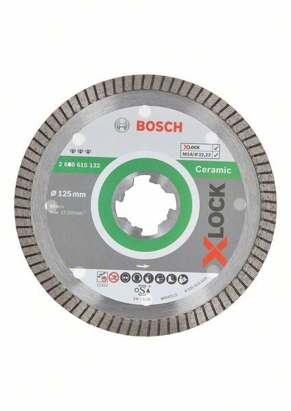 Diamantový kotouč Bosch X-LOCK Diamantový řezný kotouč Best for Ceramic Extraclean Turbo systému 2.608.615.132