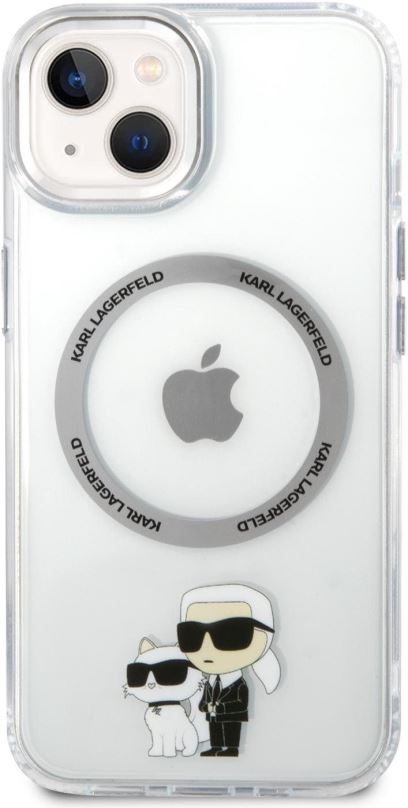 Kryt na mobil Karl Lagerfeld IML Karl and Choupette NFT MagSafe Zadní Kryt pro iPhone 15 Plus Transparent