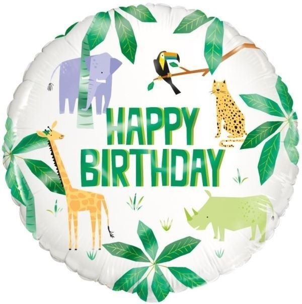 Balonky Balónek foliový safari - happy birthday - narozeniny - 45 cm