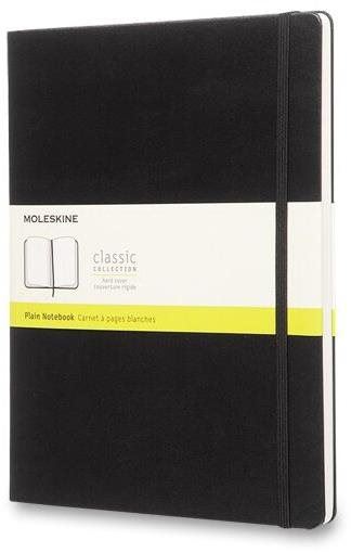 Zápisník Moleskine XL, tvrdé desky, čistý, černý