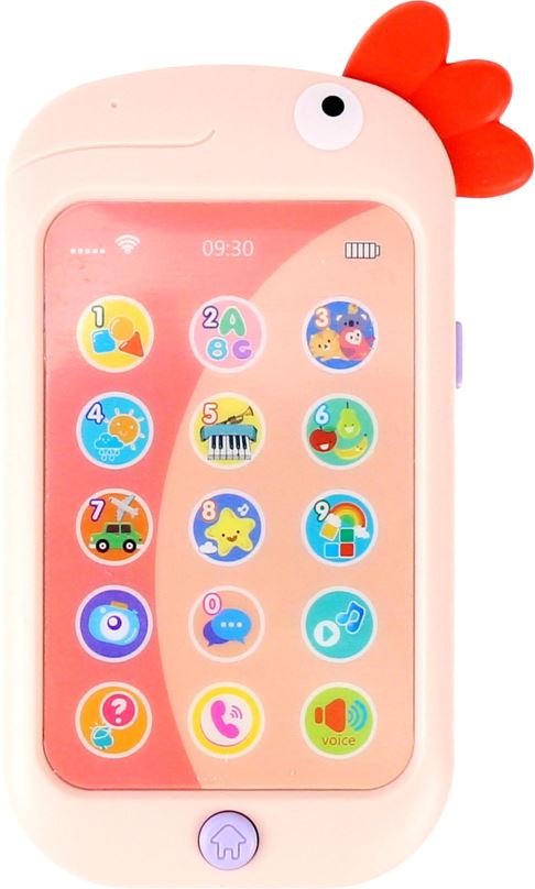 Interaktivní hračka Aga4Kids Dětský telefon Kohout, růžový