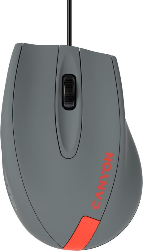 Myš CANYON myš drátová M-11, 3 tlačítka, 1000 dpi, pogumovaný povrch, modrá - šedé logo