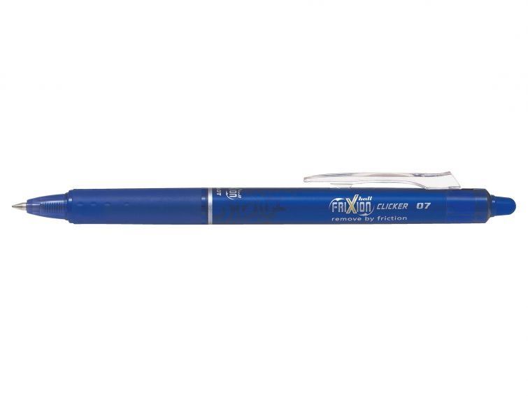 Gumovací pero PILOT FriXion Clicker 07 / 0.35 mm, modré - balení 1 ks + 3 ks náplně