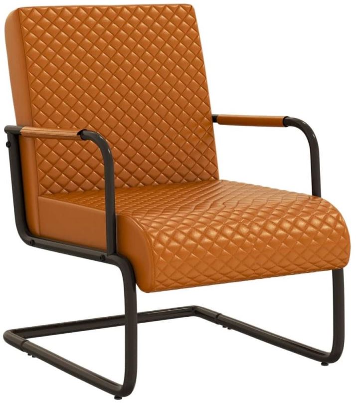 Křeslo Konzolová židle hnědá umělá kůže, 325780