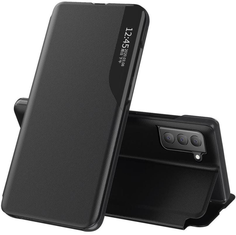 Pouzdro na mobil Eco Leather View knížkové pouzdro na Samsung Galaxy S21 FE, černé