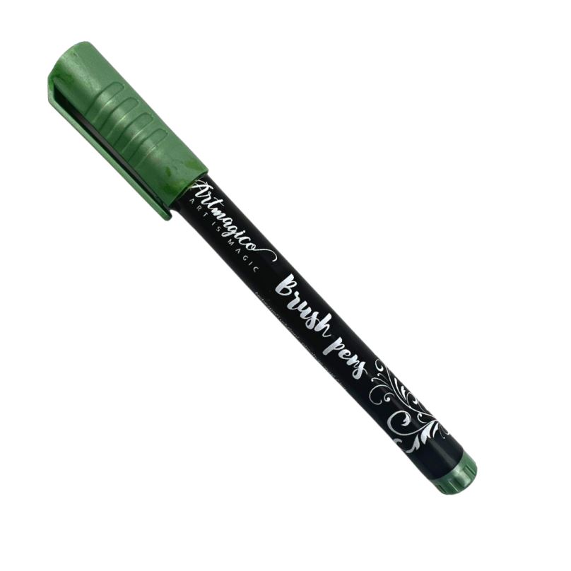 Artmagico Brush pens fixy akrylové Brush peny barvy: Metallic Green