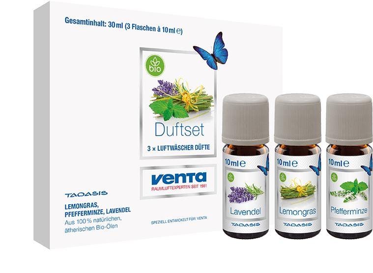 Sada esenciálních olejů VENTA Organická esencialní vůně (Lemongras, Pfefferminze, Lavendel)