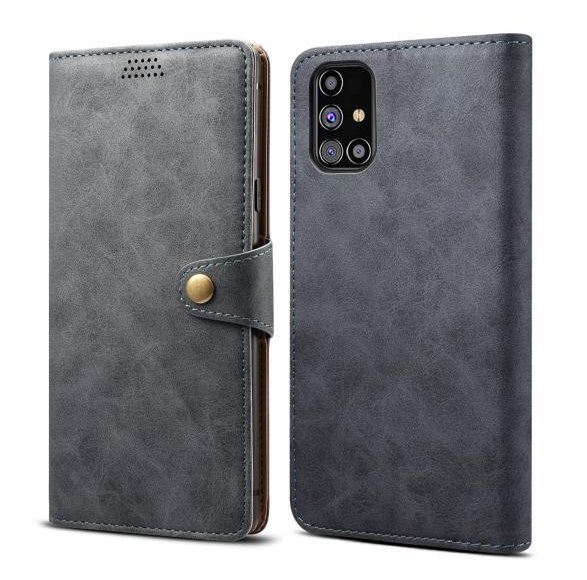 Pouzdro na mobil Lenuo Leather pro Samsung Galaxy M31s, šedé