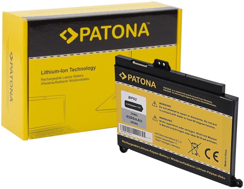 Baterie pro notebook PATONA pro ntb HP Pavilion PC 15 AU 4500mAh Li-Pol 7,7V, BP02XL, HSTNN-LB7H