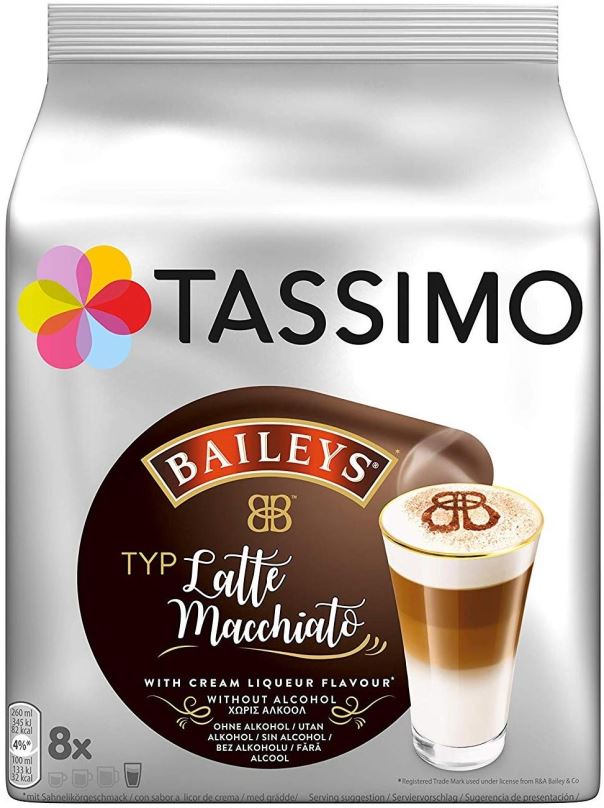 Kávové kapsle TASSIMO kapsle Latte Macchiato Baileys 8 nápojů
