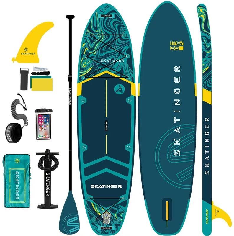 Paddleboard s příslušenstvím Skatinger Magmatic Green 350cm