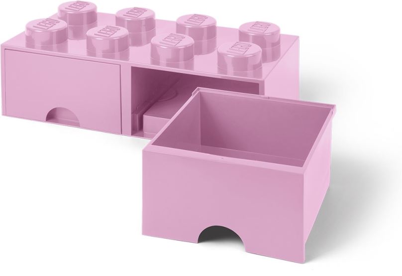 Úložný box LEGO Úložný box 8 s šuplíky - světle růžová