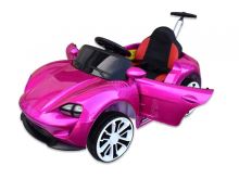 Dětské elektrické auto Neon Sport 4x4 s 2.4G dálkovým ovládáním, vodící tyčí, lakovaný růžový