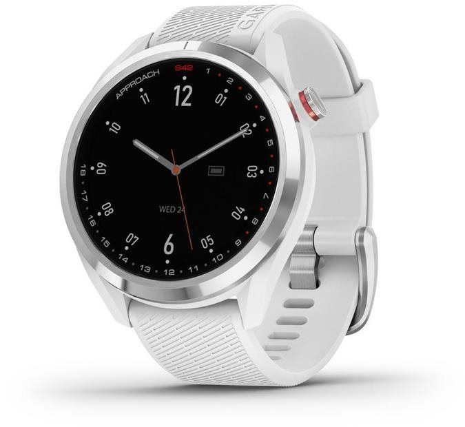 Chytré hodinky Garmin Approach S42 Silver/White Silicone Band