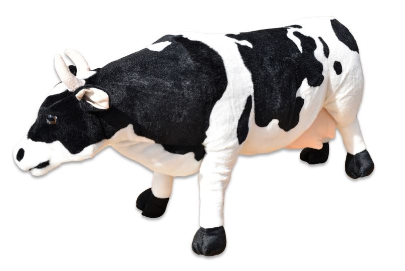 Plyšová stojící kráva délka 84cm, výška 47cm