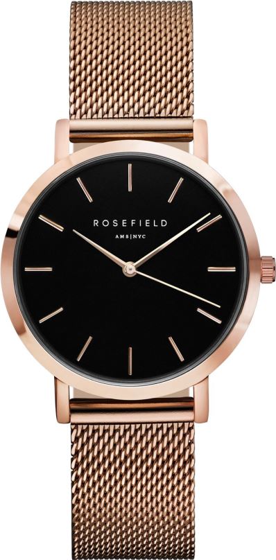 Dámské hodinky ROSEFIELD The Mercer Black Rose Gold