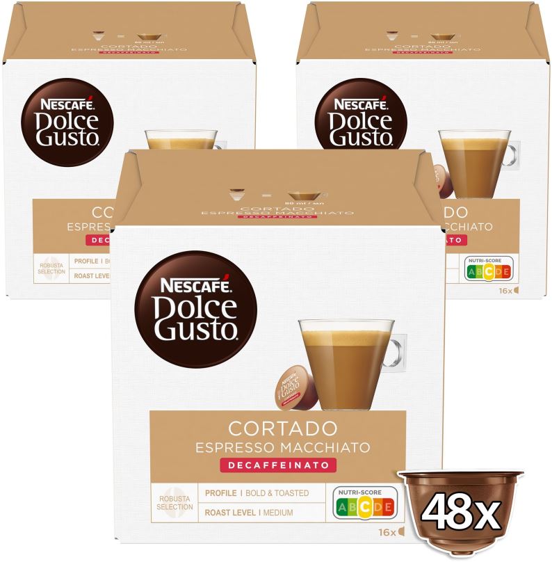 Kávové kapsle NESCAFÉ® Dolce Gusto® Cortado Decaffeinato - 48 kapslí