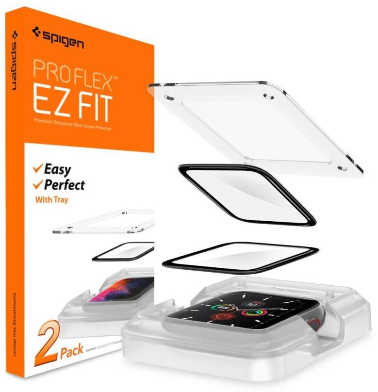 Ochranné sklo Spigen Pro Flex EZ Fit 2 Pack Apple Watch SE 2022/6/SE/5/4 (44 mm)