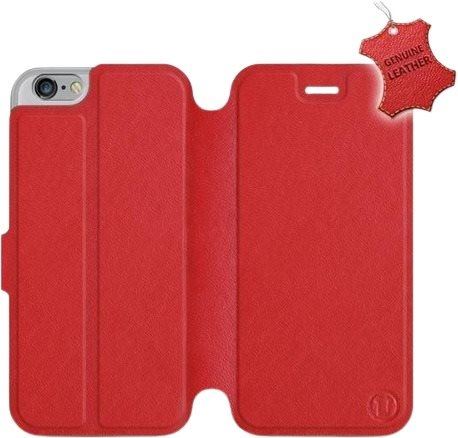 Kryt na mobil Flip pouzdro na mobil Apple iPhone 6 / iPhone 6s - Červené - kožené -   Red Leather
