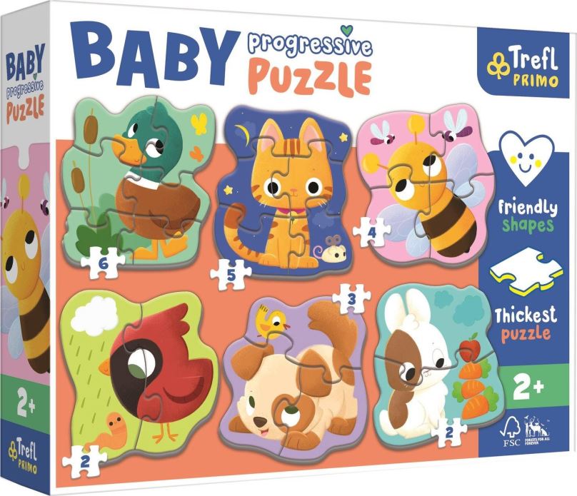 Puzzle Trefl Baby puzzle Zvířátka 6v1 (2-6 dílků)