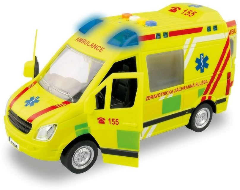Auto MaDe Ambulance, na setrvačník, s reálným hlasem posádky, 21cm