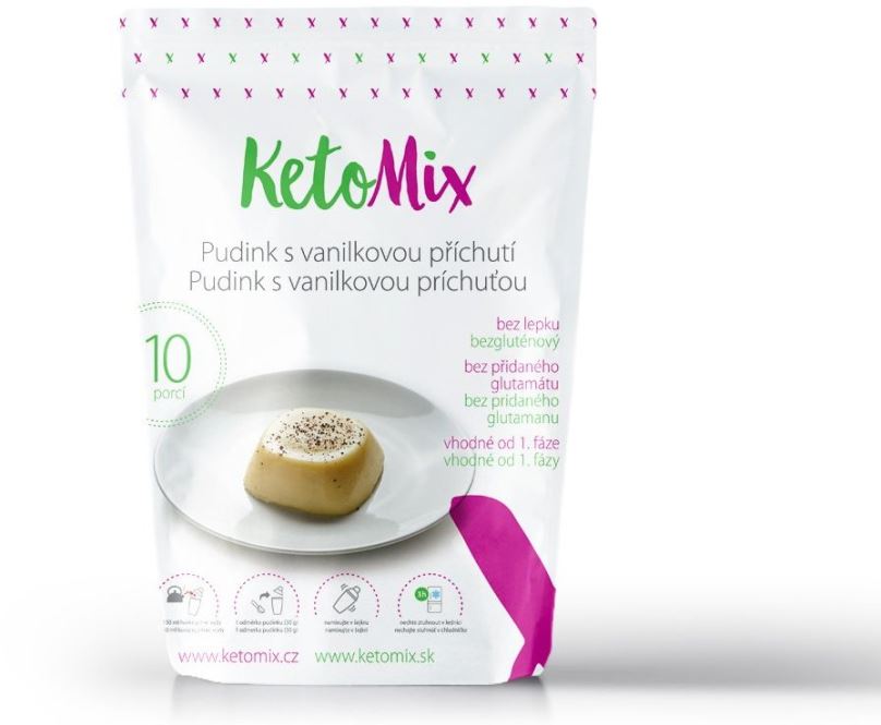 Puding KetoMix Proteinový pudink s vanilkovou příchutí - 300 g (10 porcí)