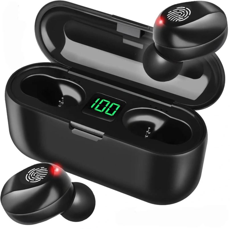 Bezdrátová sluchátka ISO 16154 Bezdrátová sluchátka F9 Bluetooth 5.1 - Powerbanka 2000 mAh