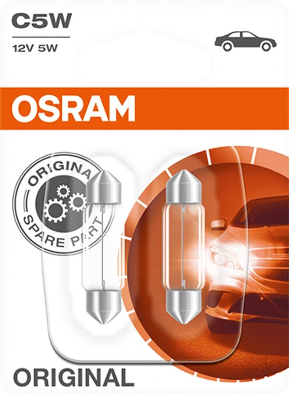 Autožárovka Osram Originál C5W, 12V, 5W, SV8.5-8, 2 kusy v balení