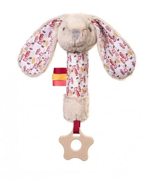 Hračka pro nejmenší BabyOno plyšová hračka Rabbit Milly s pískátkem a kousátkem krémová