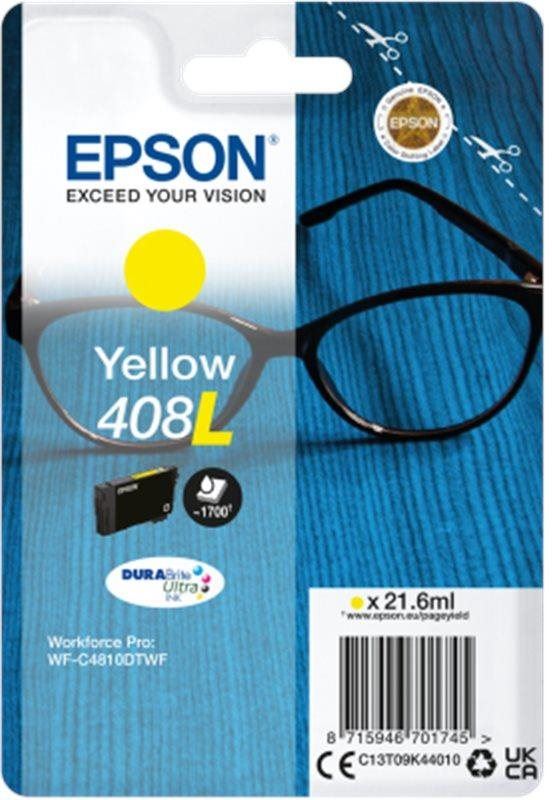 Epson originální ink C13T09K44010, T09K440, 408L, yellow, 21.6ml, Epson WF-C4810DTWF