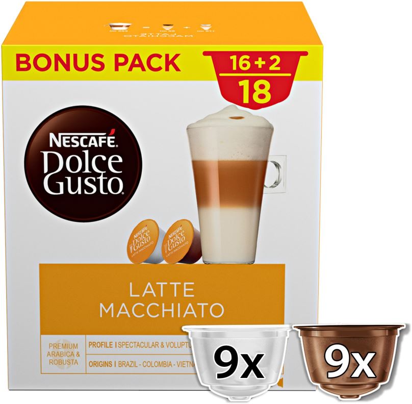 Kávové kapsle NESCAFÉ® Dolce Gusto® Latte Macchiato, 18 ks