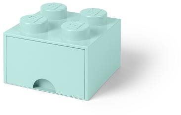 Úložný box LEGO úložný box 4 s šuplíkem - aqua