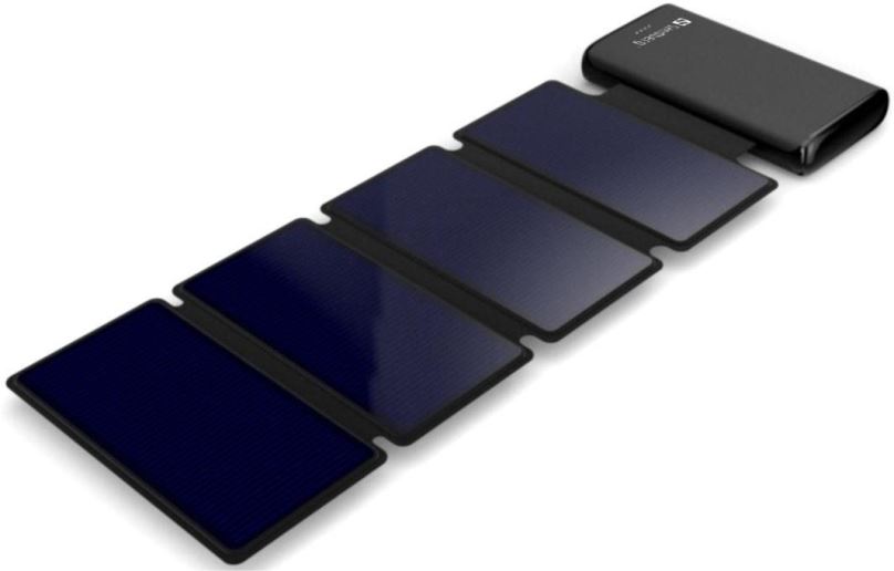 Powerbanka Sandberg Solar 4-Panel Powerbank 25000 mAh, solární nabíječka, černá