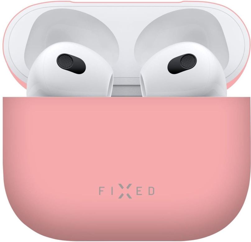 Pouzdro na sluchátka FIXED Silky pro Apple Airpods 3 růžové