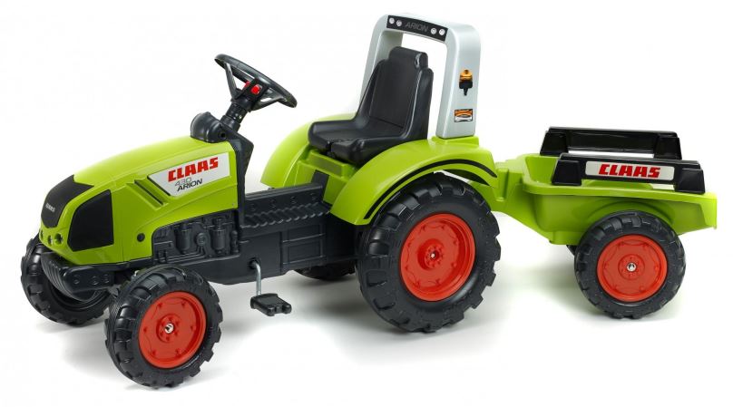 FALK Traktor šlapací Claas Arion 430 s vlečkou