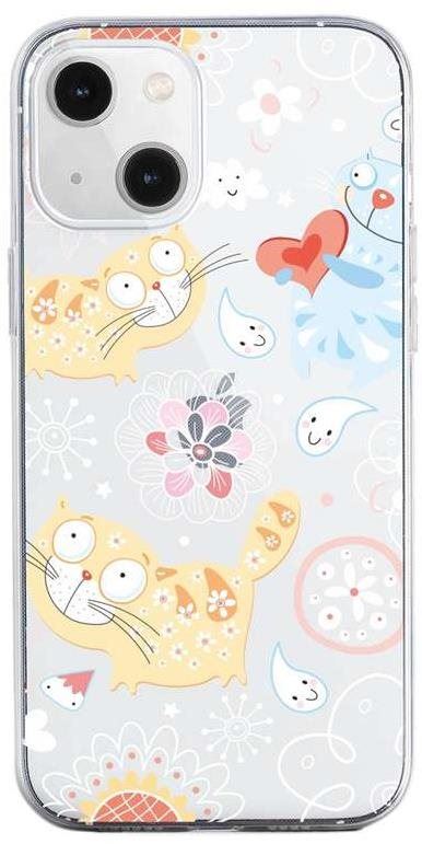 Kryt na mobil TopQ iPhone 13 silikon Happy Cats 64645