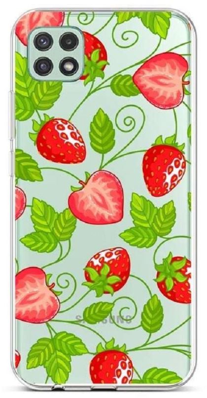 Kryt na mobil TopQ Samsung A22 5G silikon Strawberries 65055