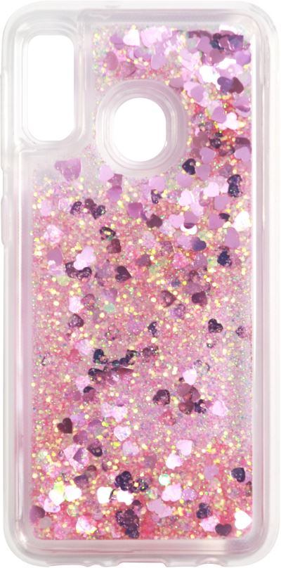 Kryt na mobil iWill Glitter Liquid Heart Case pro Samsung Galaxy A20e Pink