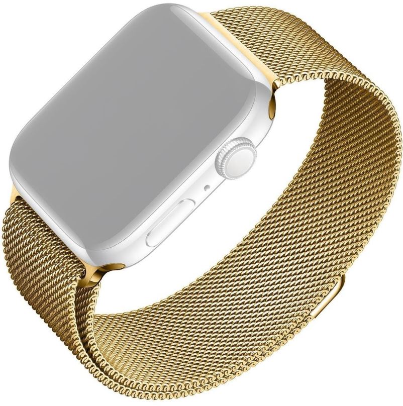 Řemínek FIXED Mesh Strap pro Apple Watch 42/44/45/Ultra 49mm zlatý