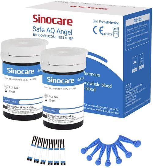 Testovací proužky SINOCARE Set 50 náhradních proužků + 50 lancet pro Safe AQ Angel