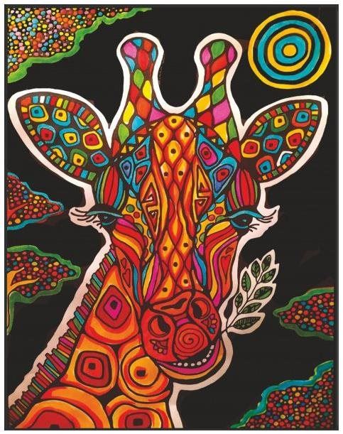 Omalovánky Colorvelvet sametový obrázek - žirafa