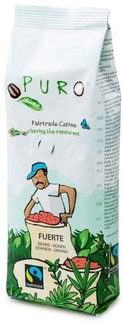 Káva Puro Zrnková káva Fairtrade FUERTE 250g