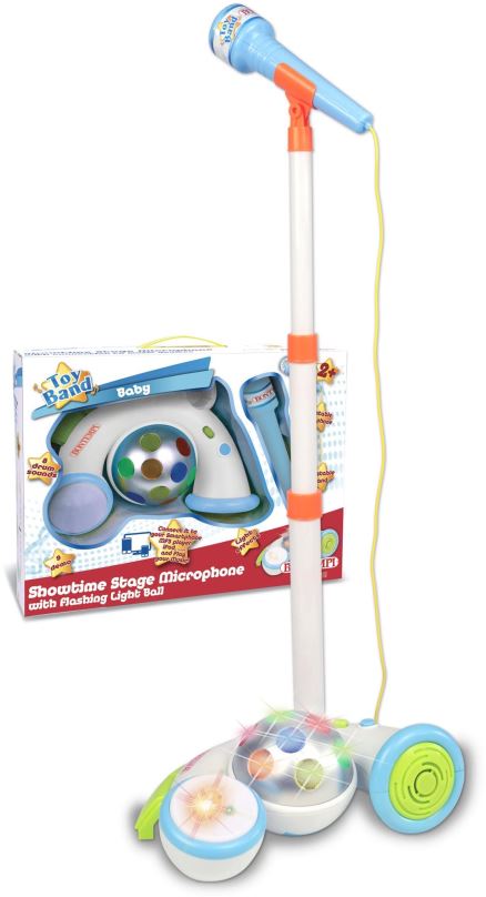Dětský mikrofon Showtime mikrofon se světelnou koulí 28,5 x 19,5 x 83 cm