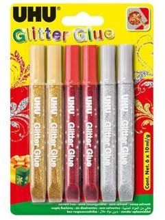 Lepidlo UHU Glitter Glue 6 x 10 ml X-mas