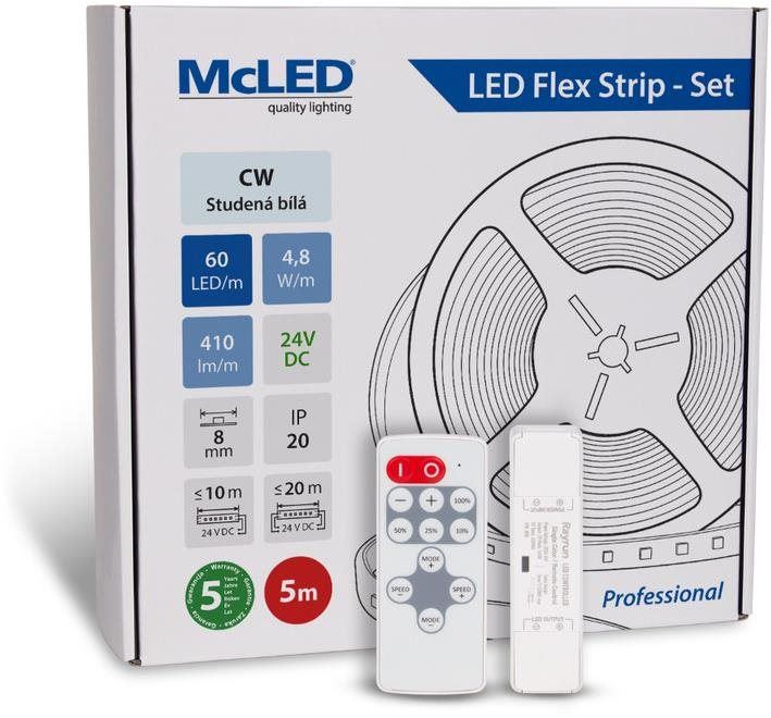 LED pásek McLED Set LED pásek 5 m s ovladačem, CW, 4,8 W/m
