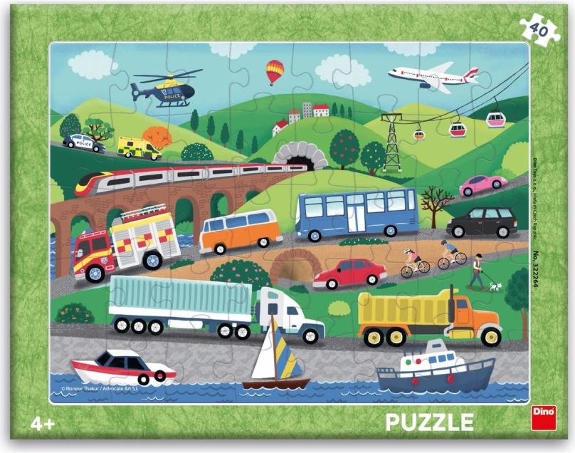 Puzzle Dino Dopravní prostředky 40 deskové puzzle